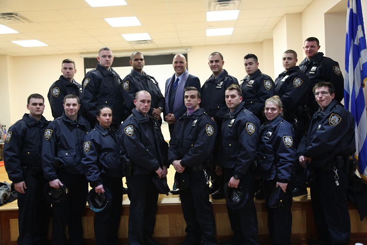 Vallone with the new 109th Precinct cops