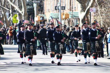 Pipe and drum bands were front and center during Sunday's St. Pat's for All Parade in Sunnyside and Woodside.