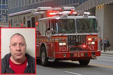 Briarwood's Kenneth Campbell (inset) was arrested for allegedly making three-dozen fake emergency calls to his apartment building since February.