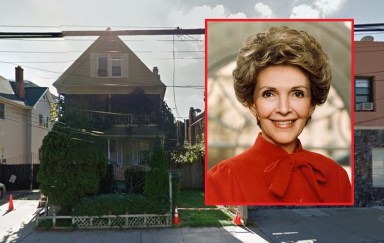 Former first lady Nancy Reagan, who died on Sunday, once resided at this home on Roosevelt Avenue in Flushing.