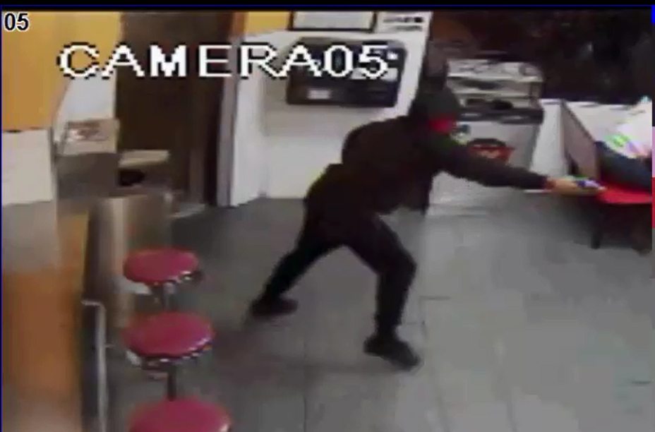 The man was last seen wearing a red mask, a black hooded jacket, black pants and black shoes.