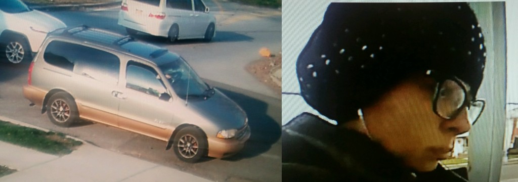 A person of interest and a minivan connected to an active burglary pattern in the northern area of the 105th Precinct.
