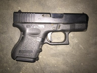 This gun was found in possession of a driver who resisted police and was shot in the leg in Queens Village on Wednesday night.
