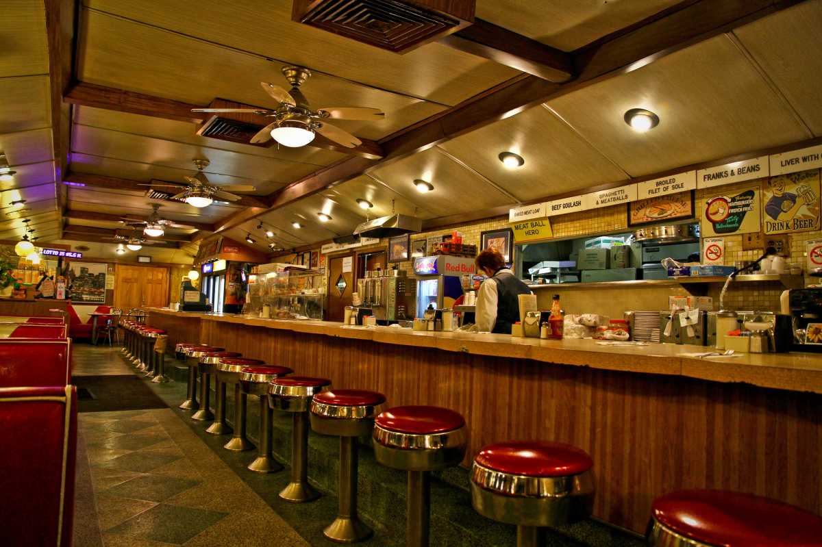 Interior of Clinton Diner in Maspeth