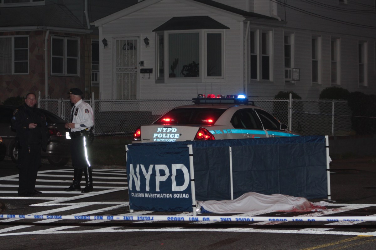 Police on the scene of the May 8 fatal hit-and-run accident in South Ozone Park.