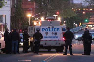 Police were on the scene in Woodside on Sunday morning after a 55-year-old man was shot during a failed robbery.