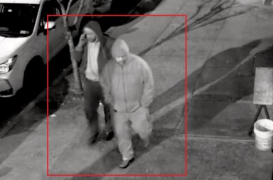 The two men wanted for a series of commercial burglaries in Ridgewood.