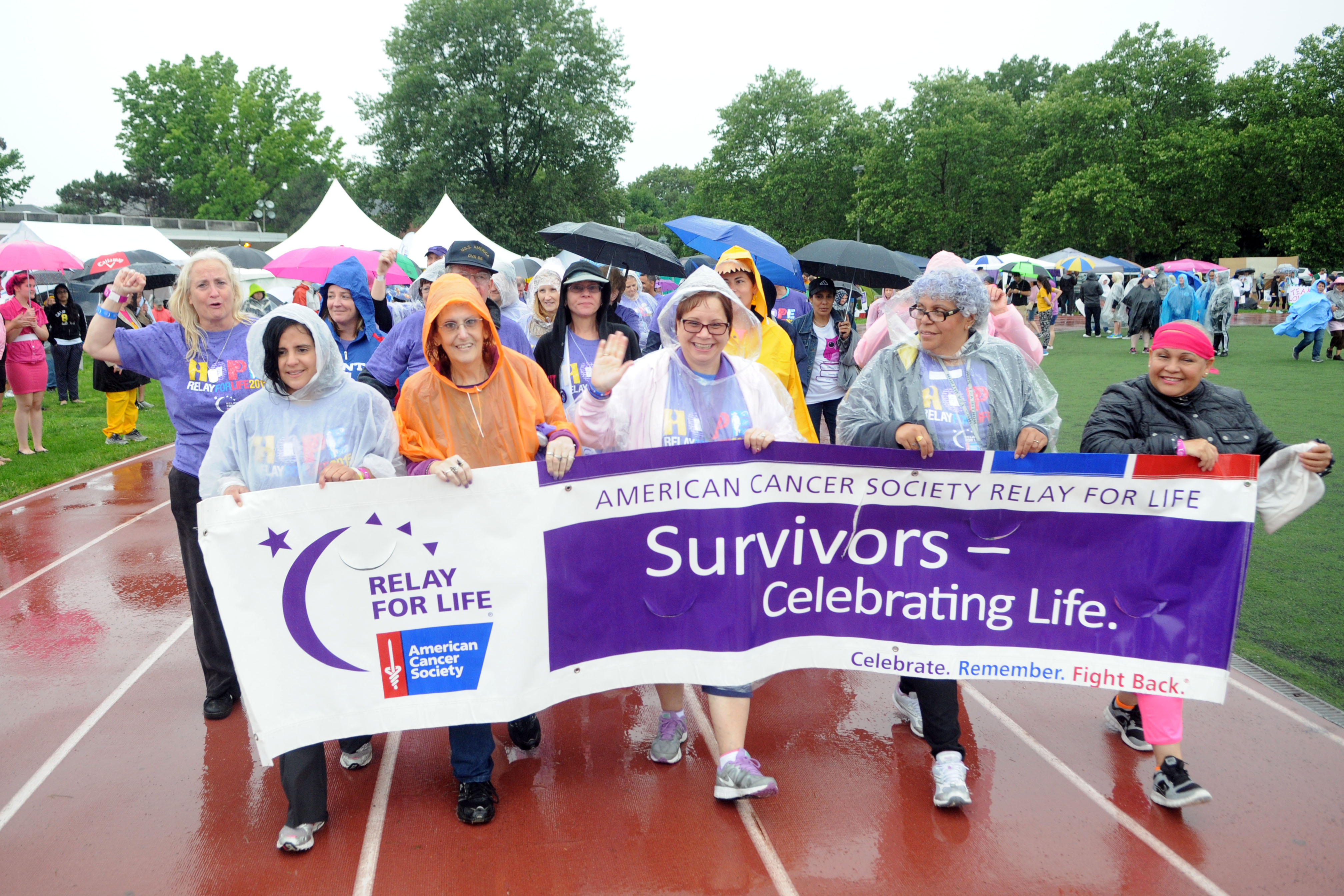 Cancer survivors at the 2015 Middle Village Relay for Life.