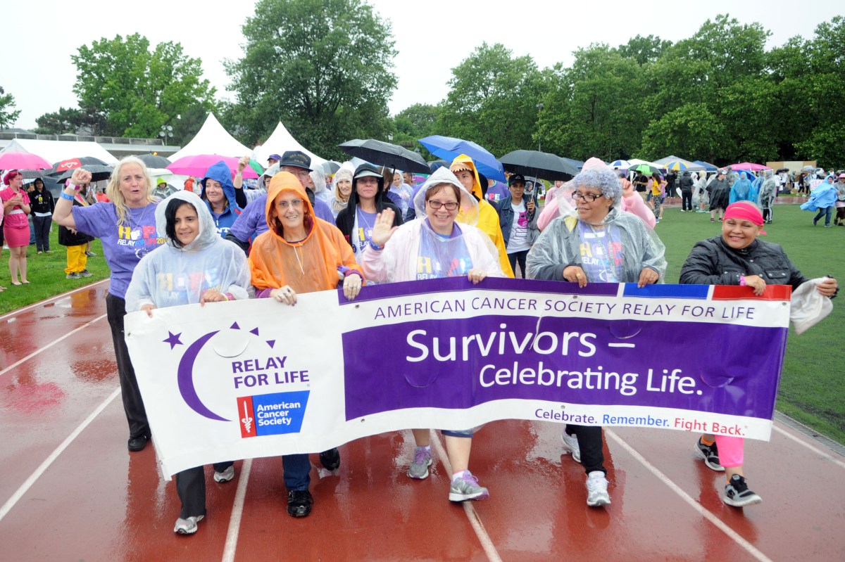 Cancer survivors at the 2015 Middle Village Relay for Life.