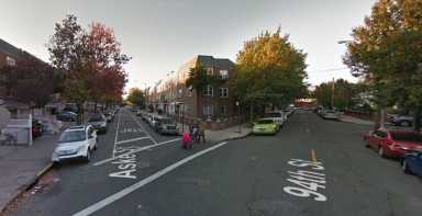 The intersection of Aske and 94th streets in Elmhurst, where a 47-year-old transgender woman was reportedly attacked on Wednesday morning.