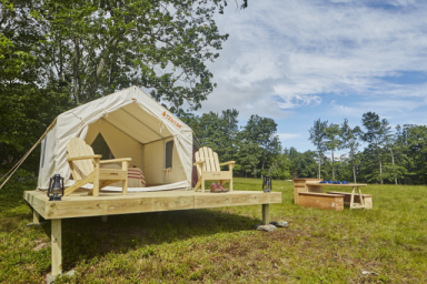 A Tentrr campground, all set up for you.