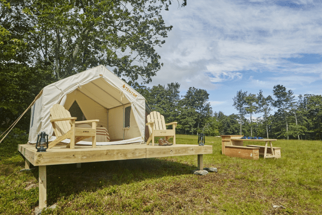 A Tentrr campground, all set up for you.