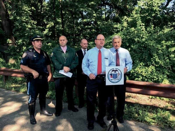 Grodenchik and Weprin call on illegal tire dumping to end in Queens green space