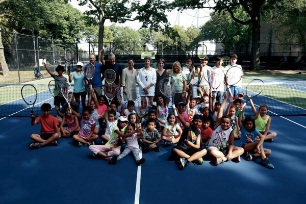 Tennis great Virginia Wade hit first ball on new Astoria Park courts