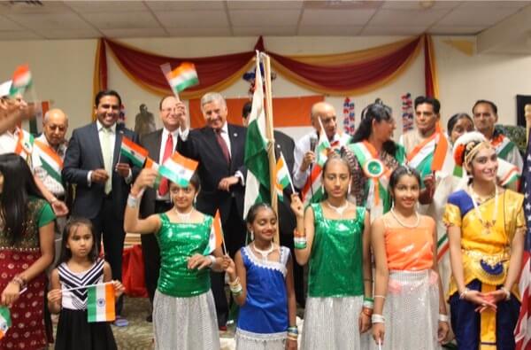 Indian Independence Day celebrated with electeds at Queens temple
