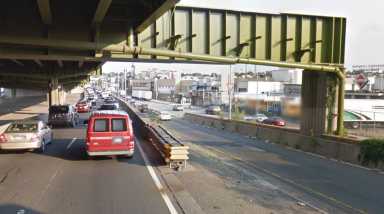 The Maurice Avenue exit on the eastbound lower level of the Long Island Expressway, where Wednesday's deadly pileup occurred.