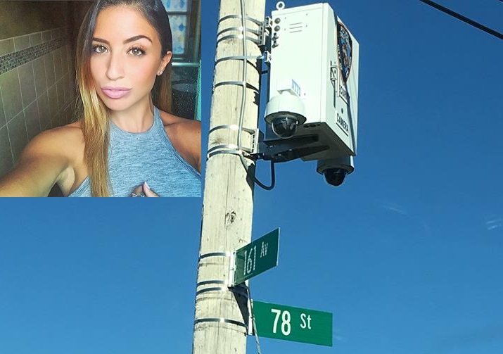 This security camera now stands at the corner of 161st Avenue and 78th Street in Howard Beach, near where the body of Karina Vetrano was found on Aug. 2.