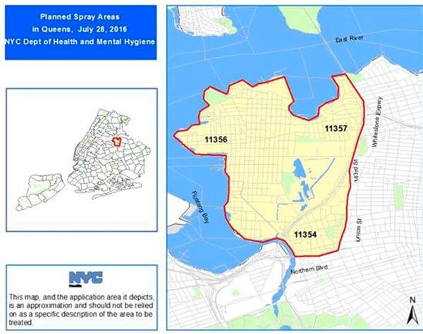 Health Dept. to spray parts of Queens for Zika virus