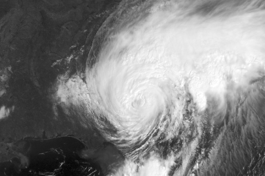 A satellite image of Tropical Storm Hermine over the southeastern U.S.