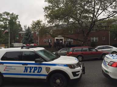 Police are on the scene on Cloverdale Boulevard in Bayside on Friday afternoon after an officer sustained a gunshot wound that may have been self-inflicted.