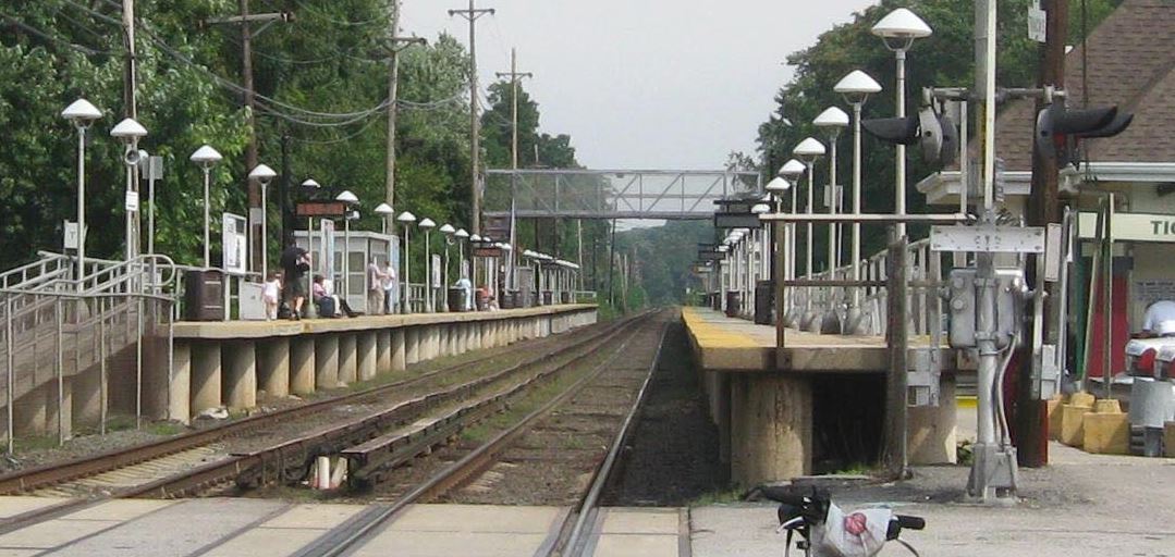 The steel pedestrian bridge over the tracks at the Little Neck LIRR station will be torn down tonight.