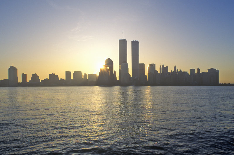 The Twin Towers of the World Trade Center are shown in this photo of the Manhattan skyline taken prior to the Sept. 11, 2001 terrorist attacks.