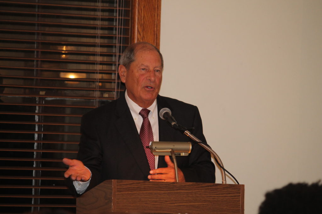 Former U.S. Rep. Bob Turner, the chairman of the Queens Republican Party, representing his party's Congressional candidate state Sen. Jack Martins.