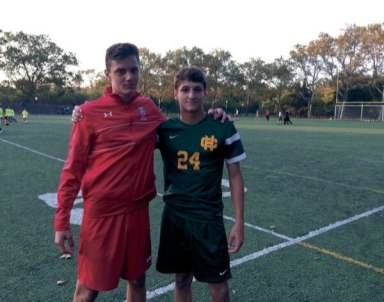 Childhood friends end soccer standoff with tie