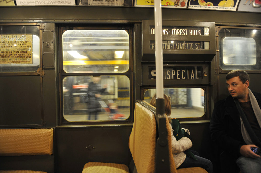 The Nostalgia Shoppers' Special Train runs on Sunday, December 9, 2012 from 2nd Ave., Manhattan to Queens Plaza. The fleet consists of vintage rolling stock that was in service from the 1930s to the 1970s and runs on Sundays through December 30.
