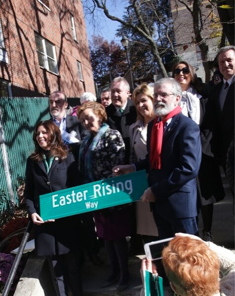 ‘Easter Rising Way’ dedicated in Maspeth with Sinn Fein’s Gerry Adams