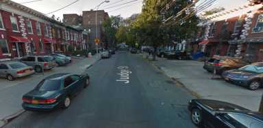 The block of Judge Street in Elmhurst where a man was fatally stabbed on Thanksgiving Day.