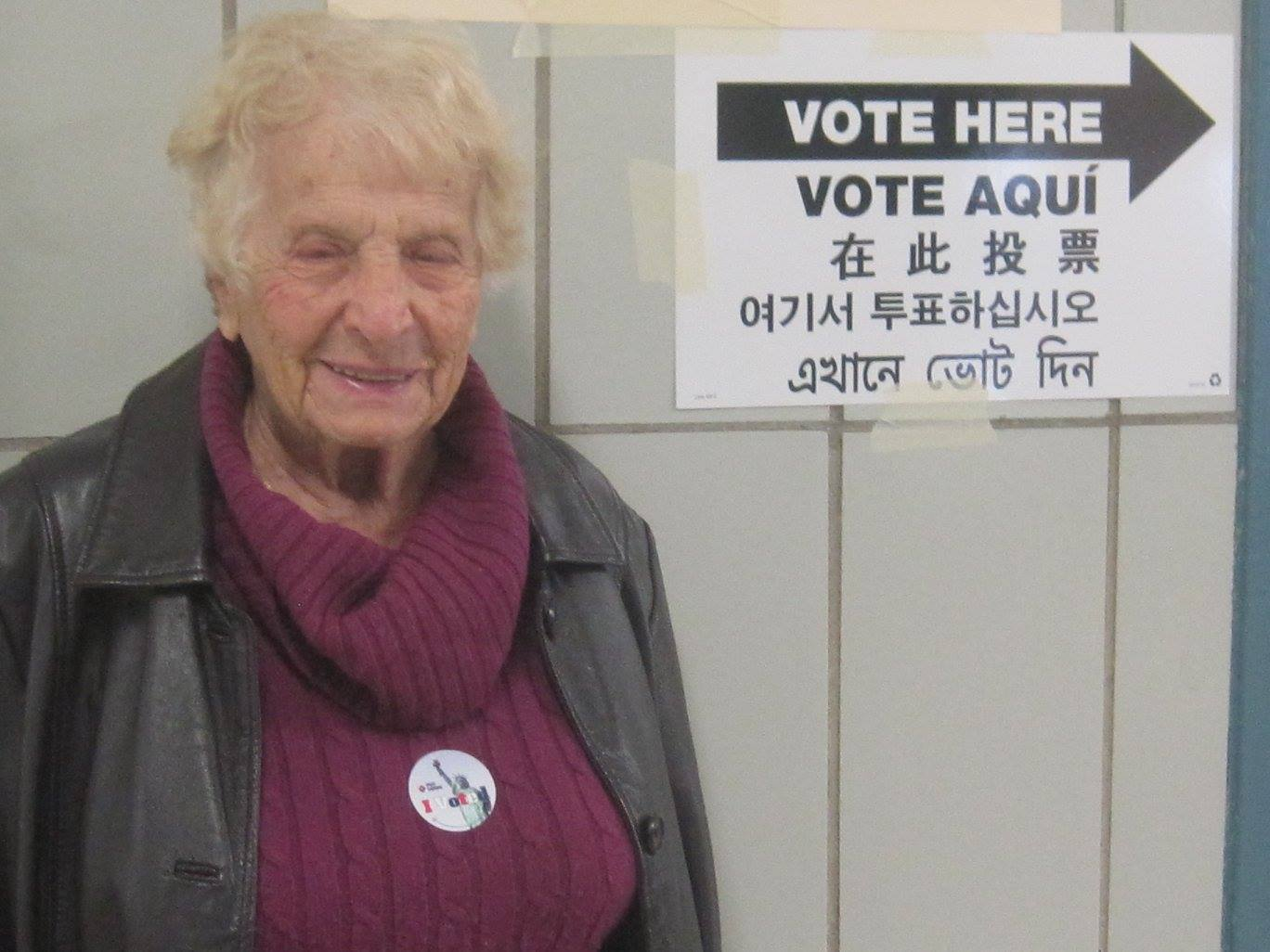 Jacobson at the polls (Photo courtesy of Carole Jacobson Papadatos)
