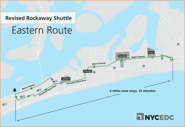 City expands free Rockaway Shuttle bus to ferry terminal