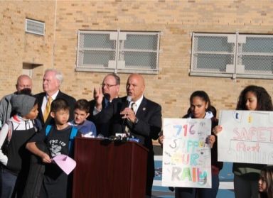 Electeds rally for school safety legislation in Flushing