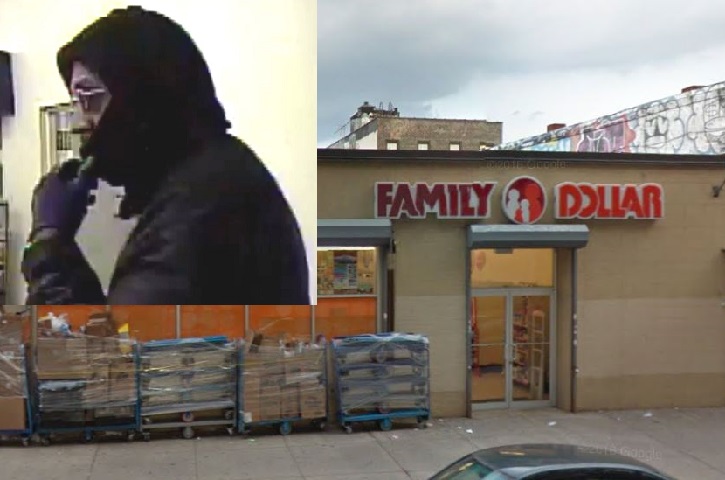 The suspect wanted for a Nov. 30 robbery at this Family Dollar store in Astoria.