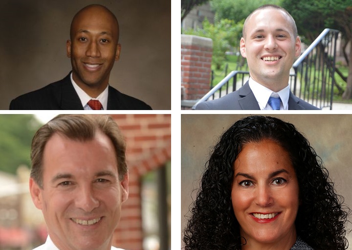 Clockwise from top left: New Assembly members Clyde Vanel, Brian Barnwell and Stacey Pheffer-Amato and Congressman Tom Suozzi.