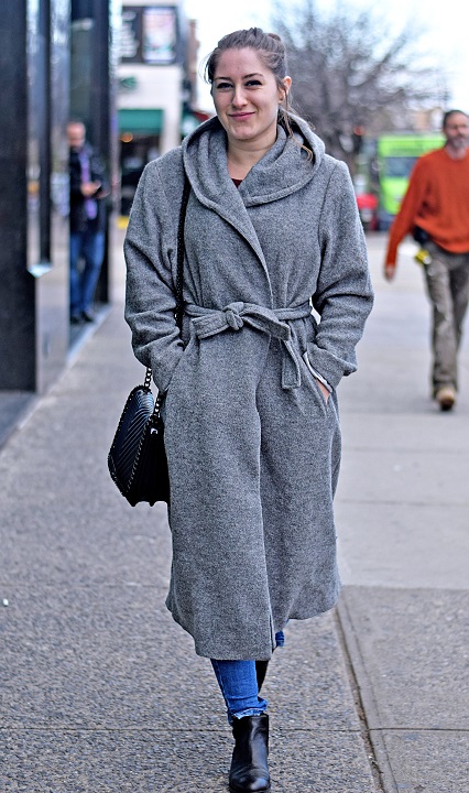 Agnesa is originally from Kosovo, but now resides in Astoria. I was coveting her oversized gray coat that looked so cozy, but also stylish the way it was thrown on and belted.