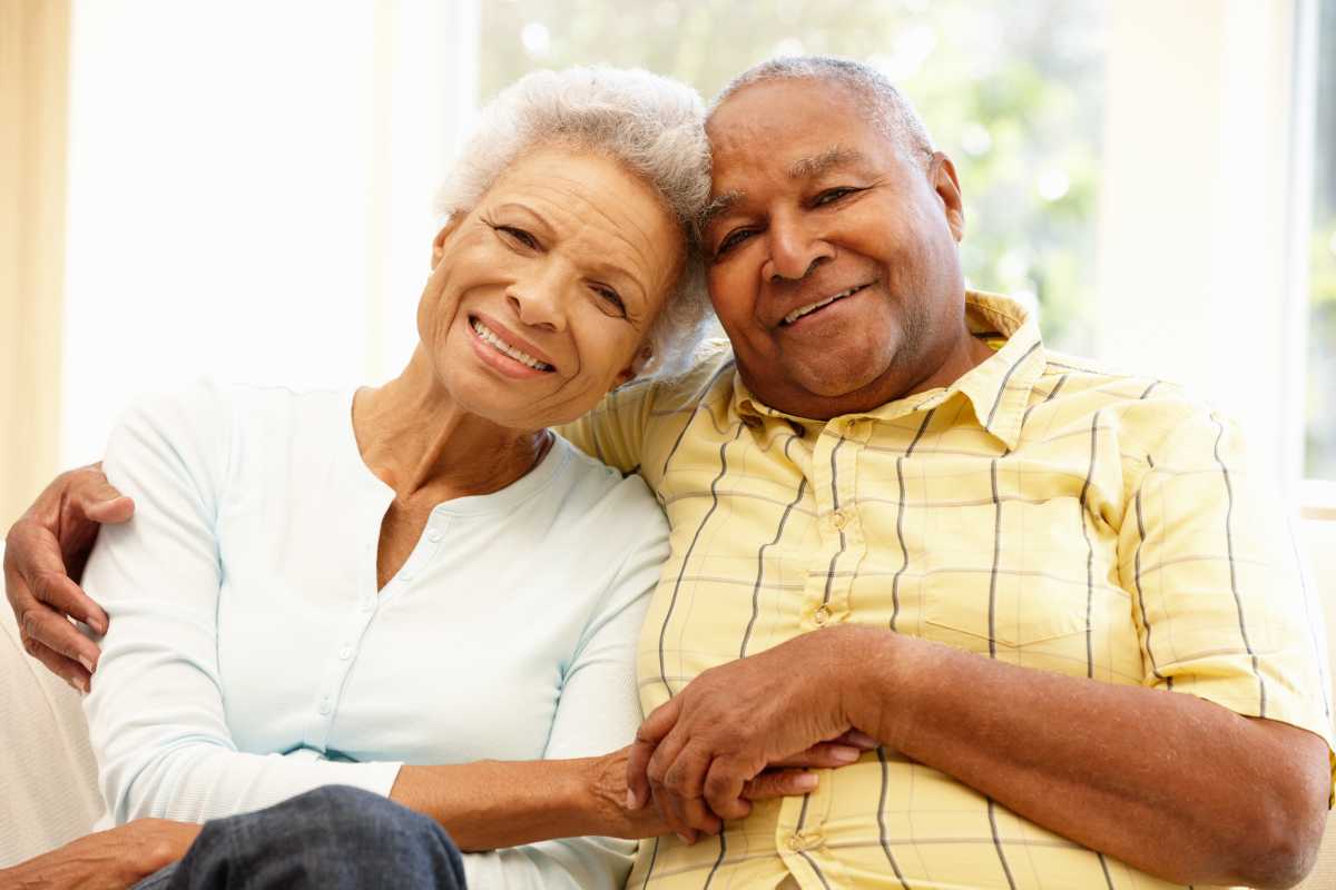 Senior couple at home