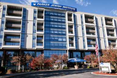 The headquarters of Parker Jewish Institute in New Hyde Park.