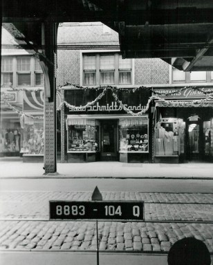 A 1940 picture of Schmidt’s Candy Store on Jamaica Avenue in Woodhaven