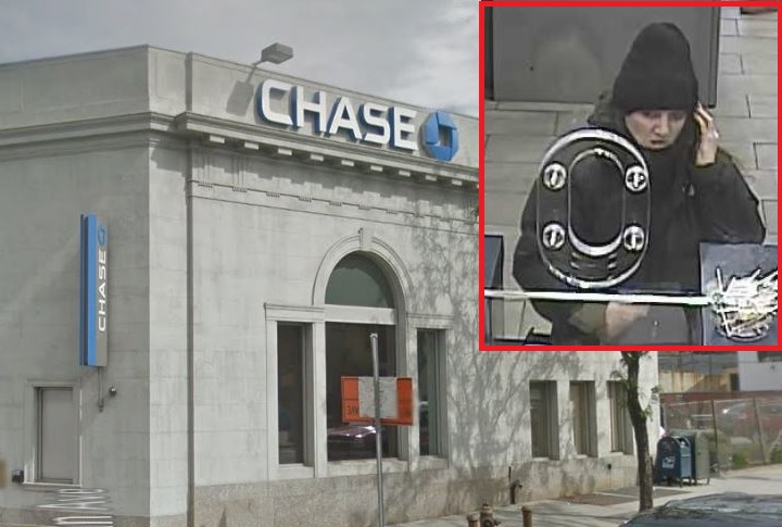 A woman allegedly robbed the Chase bank on Metropolitan Avenue on the Ridgewood/Maspeth border on Feb. 3.
