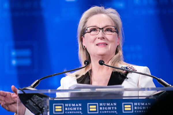 Streep sings musical version of Emma Lazarus sonnet at Human Rights dinner
