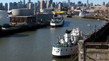 Ships on the Newtown Creek, which is now a Superfund site.