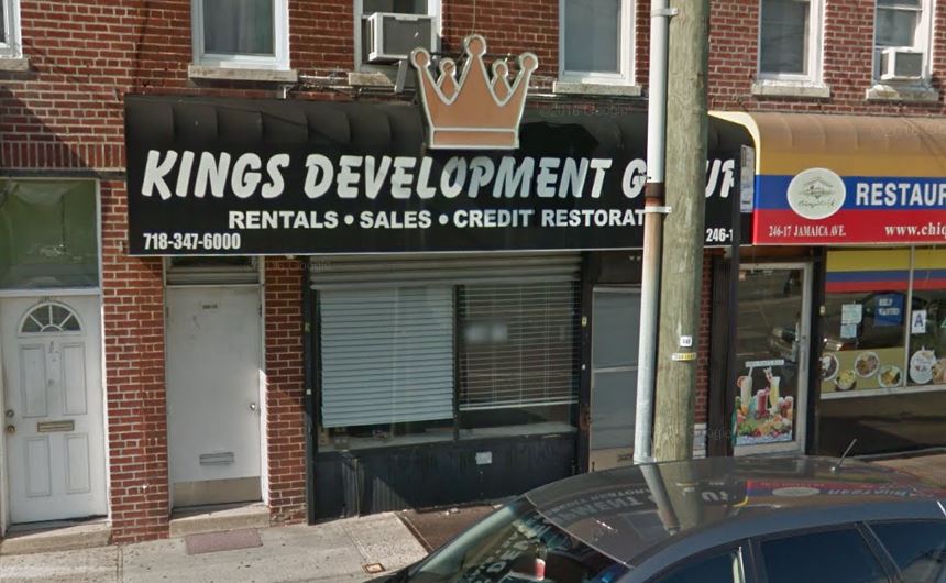 The Jericho Turnpike office of Kings Development Group, which is charged in a massive deed fraud scheme.