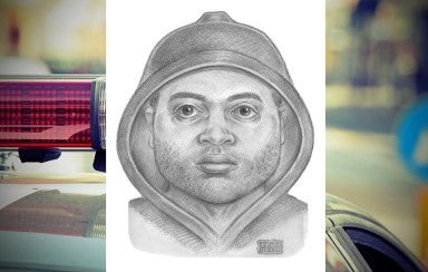 A sketch of the robber wanted for three recent muggings in Forest Hills and Rego Park.