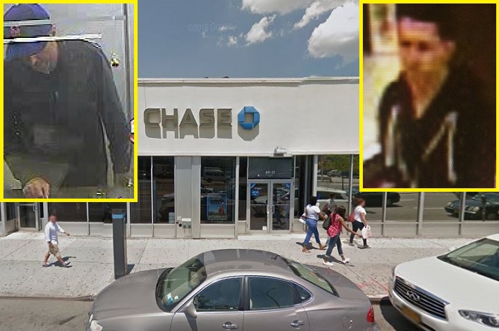 A bank bandit robbed this Chase bank on Queens Boulevard in Elmhurst on May 15.