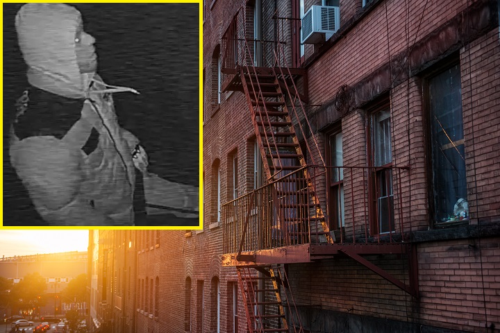 The inset shows the suspect behind a major burglary pattern in Ridgewood.