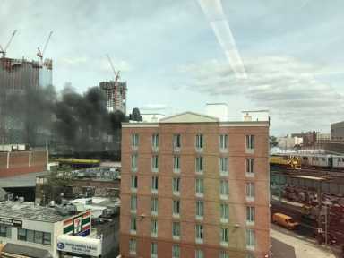 Truck fire in LIC followed by man falling on tracks delays No. 7 line