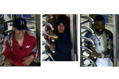 The three suspects in a recent robbery and assault at the Jackson Heights-Roosevelt Avenue station.