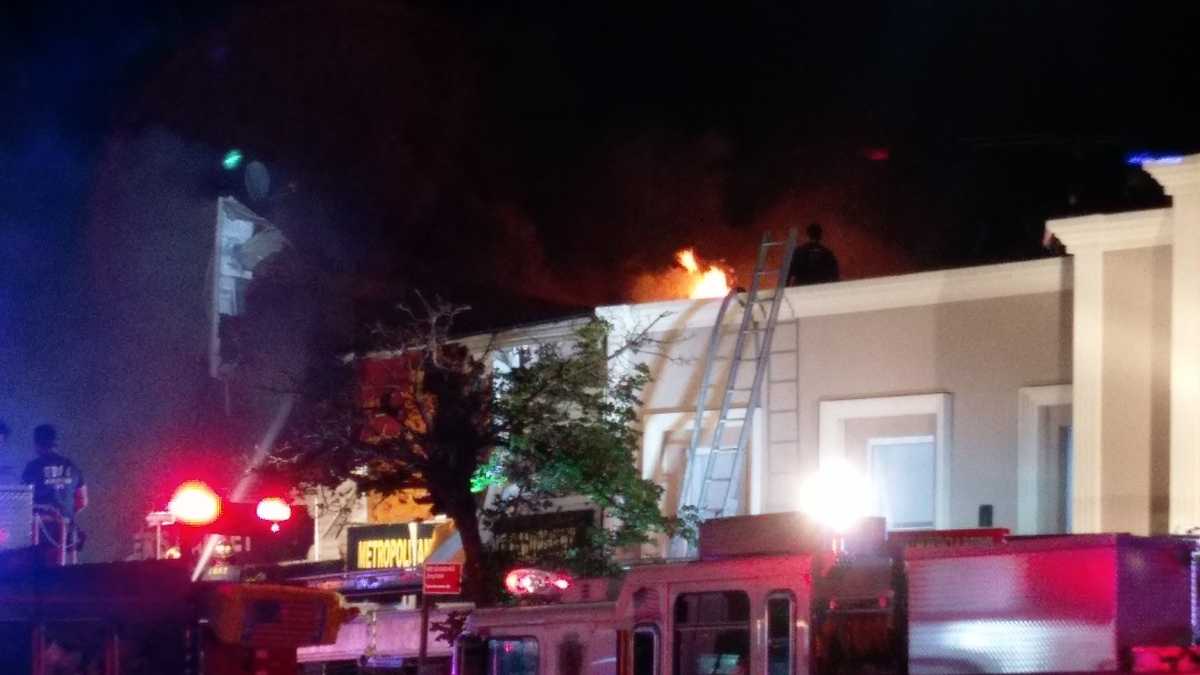 Heavy smoke filled the air near a four-alarm fire on Myrtle Avenue near 72nd Street in Glendale on June 24.